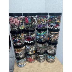 Mystery Jewelry 16oz Jar All Wearable Vintage to Modern Unique Rings Brooches